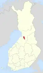 Lage von Muhos in Finnland