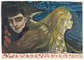 Loslösung II (1896), handkolorierte Lithografie, 44,1 × 62 cm, Munch-Museum Oslo