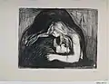 Vampir I (1895), Lithografie, 36,5 × 46,7 cm, Munch-Museum Oslo