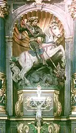 Statue in der Neuen Pfarrkirche St. Margaret von München-Sendling (frühes 16. Jhd.)
