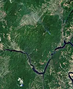 Almăj-Gebirge (Satellitenansicht)