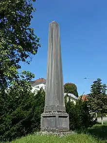 Denkmal für Josef Munzinger (1791–1855) und den Söhnen Wilhelm Munzinger (1826–1878), Walther Munzinger (1830–1873), Werner Munzinger (1832–1875) An der Werkhofstrasse neben dem Konzertsaal Solothurn.