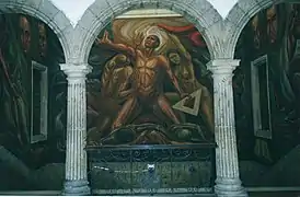 Wandgemälde von Guillermo Chavez Vega aus dem Jahr 1972.