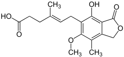 Strukturformel von Mycophenolsäure