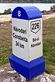 Kilometerstein an der DJ 226 in Năvodari (Rumänien)