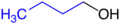 n-Butanol, n-Butylgruppe blau markiert.