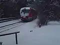 Nördlich gelegener Bahnsteig im Winter