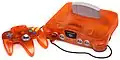 Orange-transparenter Nintendo 64.