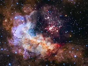 Aufnahme des Hubble Space Telescope von dem Sternhaufen Westerlund 2 und dessen Umgebung