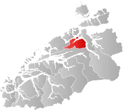 Lage der Kommune in der Provinz Møre og Romsdal