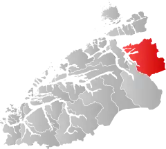 Lage der Kommune in der Provinz Møre og Romsdal