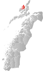 Lage der Kommune in der Provinz Nordland