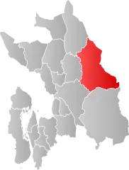 Lage der Kommune in der Provinz Akershus