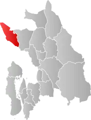 Lage der Kommune in der Provinz Akershus