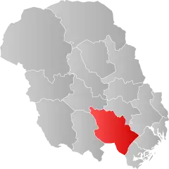 Lage der Kommune in der Provinz Telemark