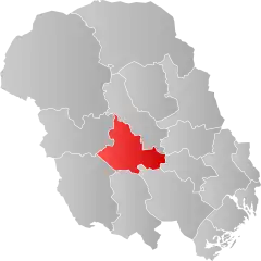 Lage der Kommune in der Provinz Telemark