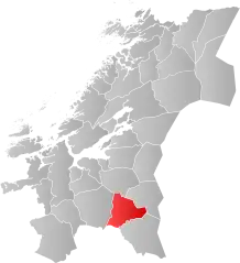 Lage der Kommune in der Provinz Trøndelag