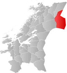 Lage der Kommune in der Provinz Trøndelag