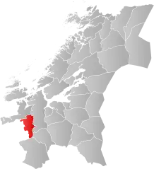 Lage der Kommune in der Provinz Trøndelag