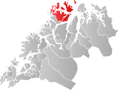 Lage der Kommune in der Provinz Troms