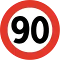 Geschwindigkeitsbegrenzung – 90 km/h
