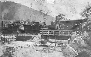 Die NÖSWB 1A(?) und 4A bei der Brücke über den Myrabach bei Pernitz