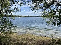 Blick vom Nordufer des NSG Elbsees Richtung Wassersportzentrum im Südosten