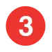 Rundes Liniensymbol mit der weißen Zahl 3 in rot gefülltem Kreis vor neutralem Hintergrund