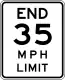 Ende XX mph Tempolimit Zone (Bundesstaat New York)