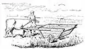 Rekonstruktion der bei Plinius erwähnten gallischen Mähmaschine durch Alwin Nachtweh (1868–1939)
