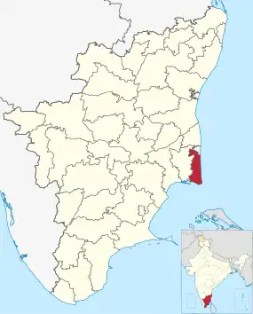 Positionskarte des Distrikts Nagapattinam
