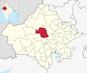 Positionskarte des Distrikts Nagaur