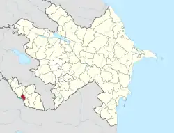 Karte von Aserbaidschan, Position von Naxçıvan hervorgehoben