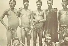 Eine Gruppe !Kung im Jahr 1896