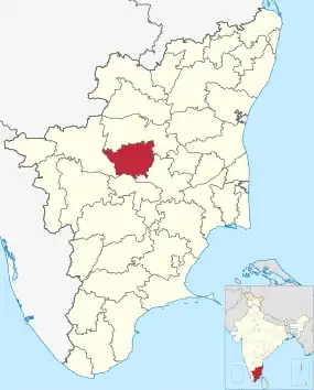 Positionskarte des Distrikts Namakkal