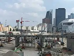 Baustelle auf dem Gelände des ehemaligen Güterbahnhofs Nanterre-La Folie, 2018