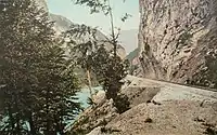Trasse in der Lim-Schlucht bei km 106.