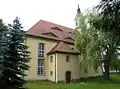 Kirche Naundorf, Blick vom Friedhof