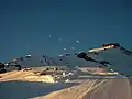 Gleitschirmflieger am Nebelhorn, Blick vom Panoramaweg (Winterroute)