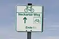 Der Neckartal-Radweg endet am Rhein bei Mannheim.