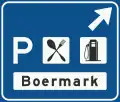 K3: Ausfahrt zu einer Autobahnraststätte