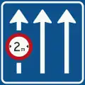 L11: Informationen über Verkleinerung von Fahrstreifen