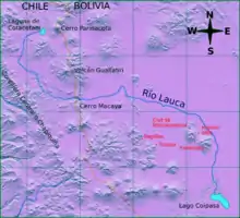Tunapa in der Ebene des Río Lauca