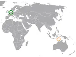 Lage von Niederlande und Osttimor