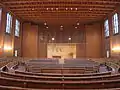 Innenraum der Neuen Kirche Wollishofen mit Fresko