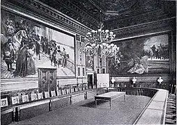 Großer Sitzungssaal, Wandgemälde von Albert Baur, Klein-Chevalier und Neuhaus.