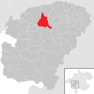 Lage der Gemeinde Neukirchen an der Vöckla im Bezirk Vöcklabruck (anklickbare Karte)