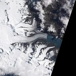 Der Neumayer-Gletscher im Jahr 2009(NASA-Bild)