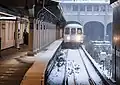 Zug der Linie&nbsp;N auf Sea Beach Line bei Schneefall (2020)