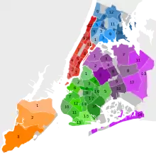 Community Districts (mit Staten Island im Südwesten)